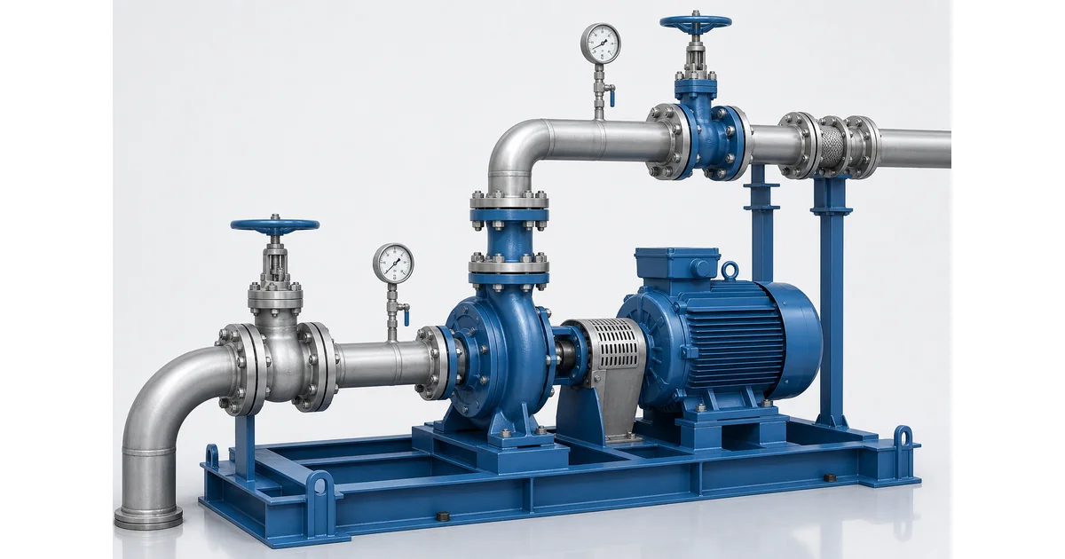 Centrifugal pump pressure gauge selection with suction and discharge gauges on a pump skid