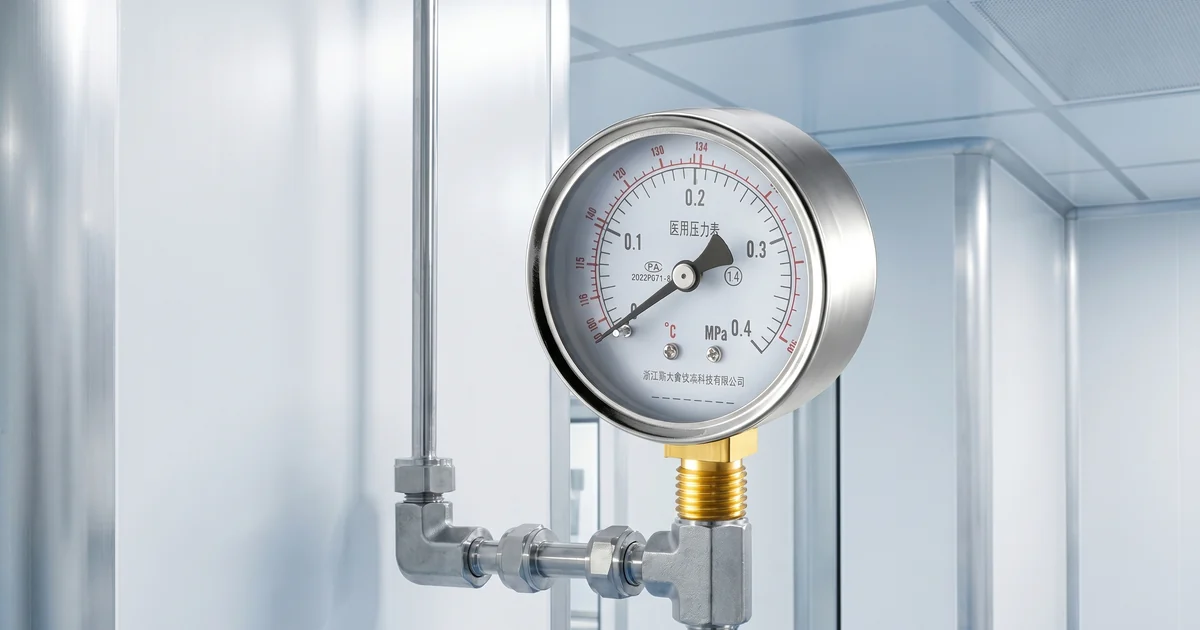 Real Manogauge medical pressure gauge for cleanroom pressure reference