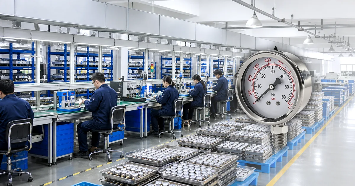 Real Manogauge factory and product photo for Data Center Liquid Cooling Pressure Monitoring
