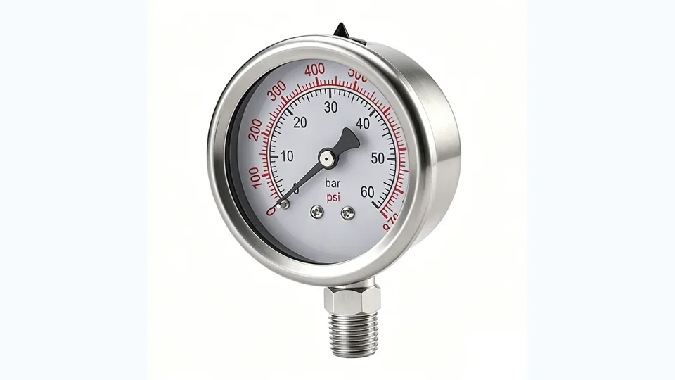 Processed stainless steel pressure gauge image for district heating pressure gauge selection
