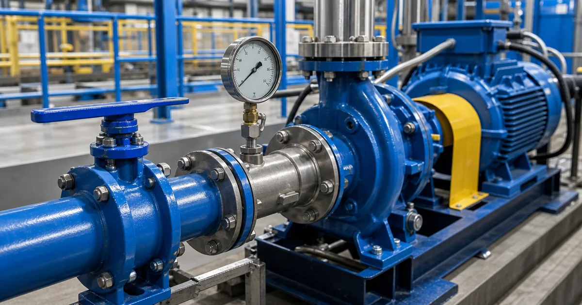 Liquid-filled pressure gauge on pump outlet piping for dry vs liquid-filled gauge selection