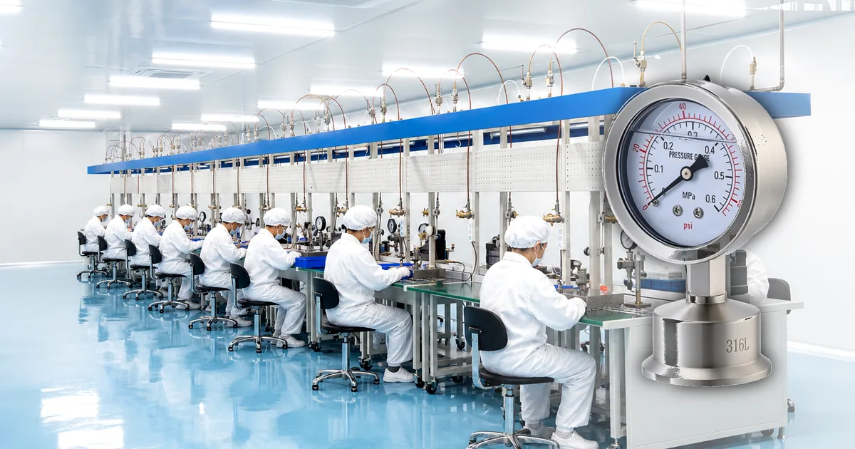 Real Manogauge factory and product photo for Clean Steam Pressure Gauge for Pharma SIP
