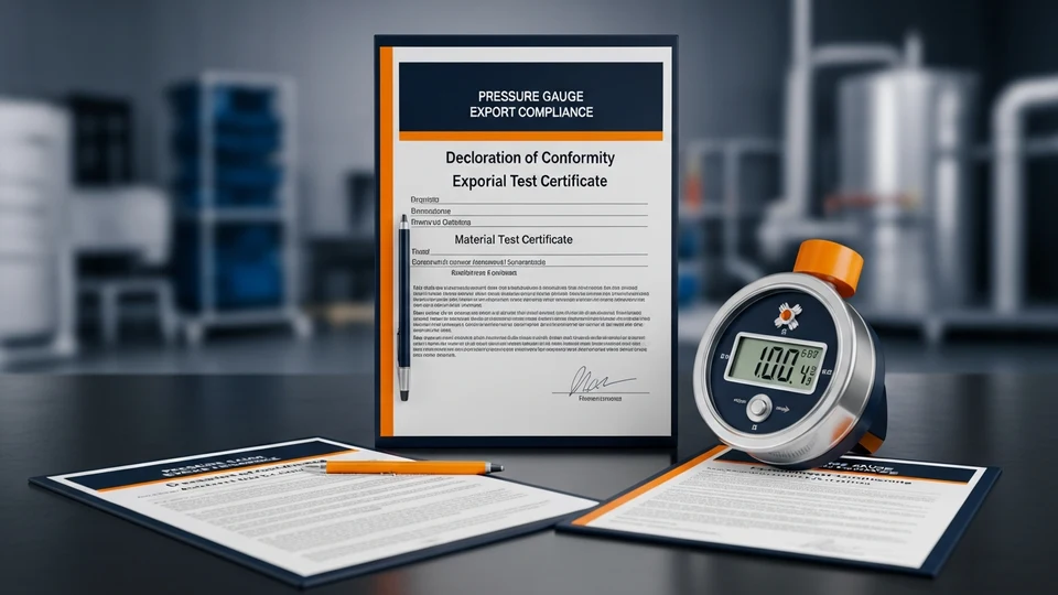 Pressure gauge with ASME B40.100 marking and UL/CSA logos