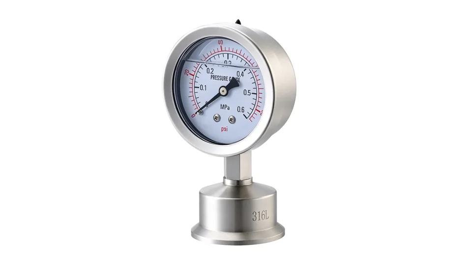 Diaphragm seal pressure gauge for pulp and paper pressure gauge selection