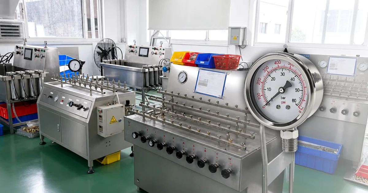 Real Manogauge calibration room and stainless pressure gauge photo for Steam Pressure Gauge Siphon Selection Guide | Manogauge
